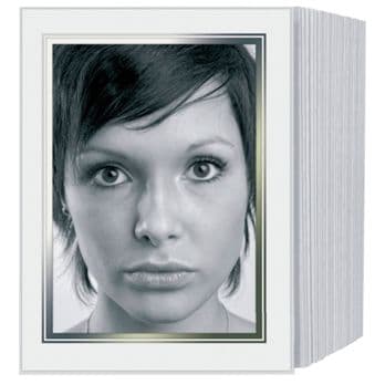 Foto: 1x125 Daiber Endlospassepartouts 13x18 weiß/Foliengepr.Silberrand