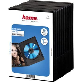 Foto: 1x10 Hama DVD-Leerhülle mit Folie schwarz              51276