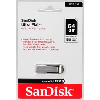 Foto: SanDisk Cruzer Ultra Flair  64GB USB 3.0 150MB/s  SDCZ73-064G-G46