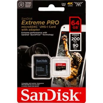Foto: SanDisk microSDXC           64GB Extreme Pro A2 C10 V30 UHS-I U3