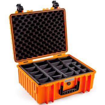 Foto: B&W Outdoor Case Type 6000 orange  mit Facheinteilung