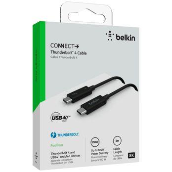 Foto: Belkin Thunderbolt 4-Kabel USB-C 40Gb/s 100W 0,8m    INZ002bt2MBK