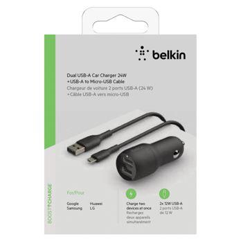 Foto: Belkin USB-A Kfz-Ladegerät, 24W 1m Micro-USB Kabel  CCE002bt1MBK