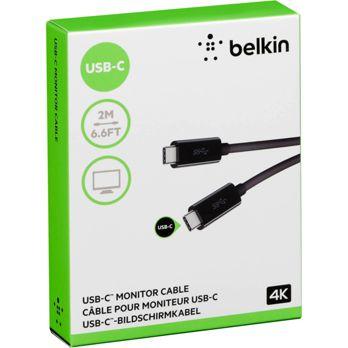 Foto: Belkin USB-C/USB-C Monitorkabel 2m 100W schwarz  F2CU049bt2M-BLK