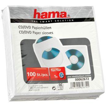 Foto: 1x100 Hama CD-ROM-Papierhüllen weiss                      62672