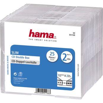 Foto: 1x25 Hama CD-Leerhülle CD-Box- Slim Double                51168