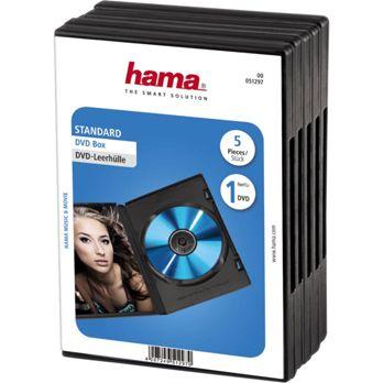 Foto: Hama DVD-Leerhülle 5er-Pack schwarz                    51297