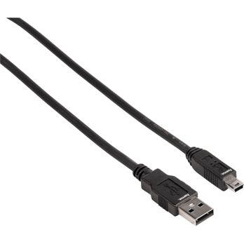 Foto: Hama USB 2.0 Kabel B5 Pin USB A - mini USB B schwarz 1,8m