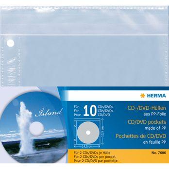 Foto: Herma CD/DVD-Hüllen je 2 CD/DVD 5 Hüllen transparent        7686