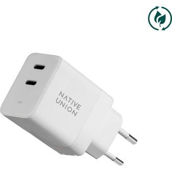 Foto: Native Union 35W Dual USB-C Fast GaN PD Wall Charger White