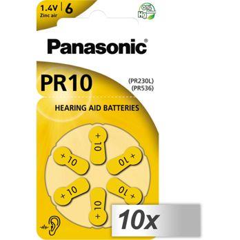 Foto: 10x1 Panasonic PR 10 Hörgeräte Zellen Zinc Air 6er Rad