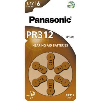 Foto: Panasonic PR 312 Hörgerätezellen Zinc Air 6er Rad