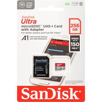 Foto: SanDisk Ultra microSDXC A1 256GB 150MB/s Adapt.SDSQUAC-256G-GN6MA