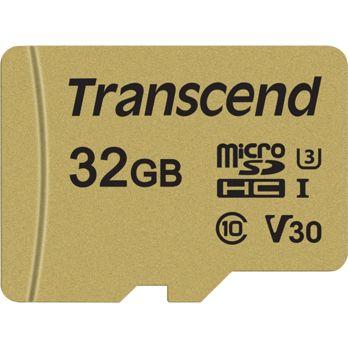 Foto: Transcend microSDHC 500S    32GB Class 10 UHS-I U3 V30 + Adapter