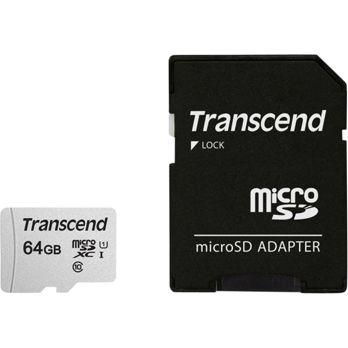 Foto: Transcend microSDXC 300S-A  64GB Class 10 UHS-I U1