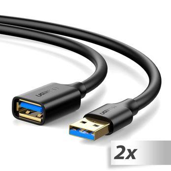 Foto: 2x1 UGREEN USB-A To Female 3.0 Extension Cable Black 1m