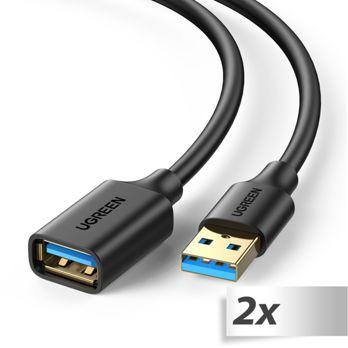 Foto: 2x1 UGREEN USB-A To Female 3.0 Extension Cable Black 3m