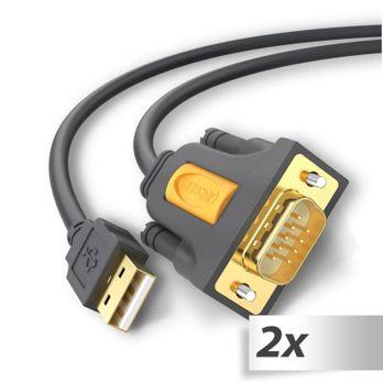 Foto: 2x1 UGREEN USB auf RS232 Seriell Kabel USB Seriell DB9