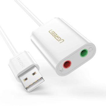 Foto: UGREEN USB-A To 3.5mm External Stereo Sound Adapter White 15cm