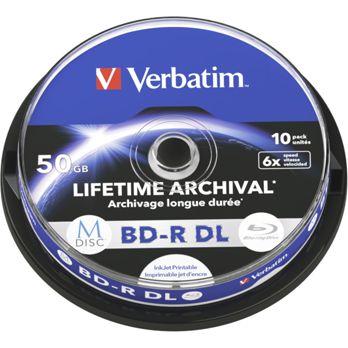 Foto: 1x10 Verbatim M-Disc BD-R BluRay 50GB 6x Speed Cakebox printable