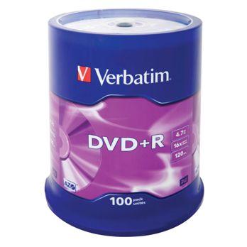 Foto: 1x100 Verbatim DVD+R 4,7GB 16x Speed, matt silver