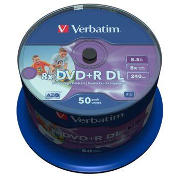 Foto: 1x50 Verbatim DVD+R Double Layer 8x Speed, 8,5GB wide printable
